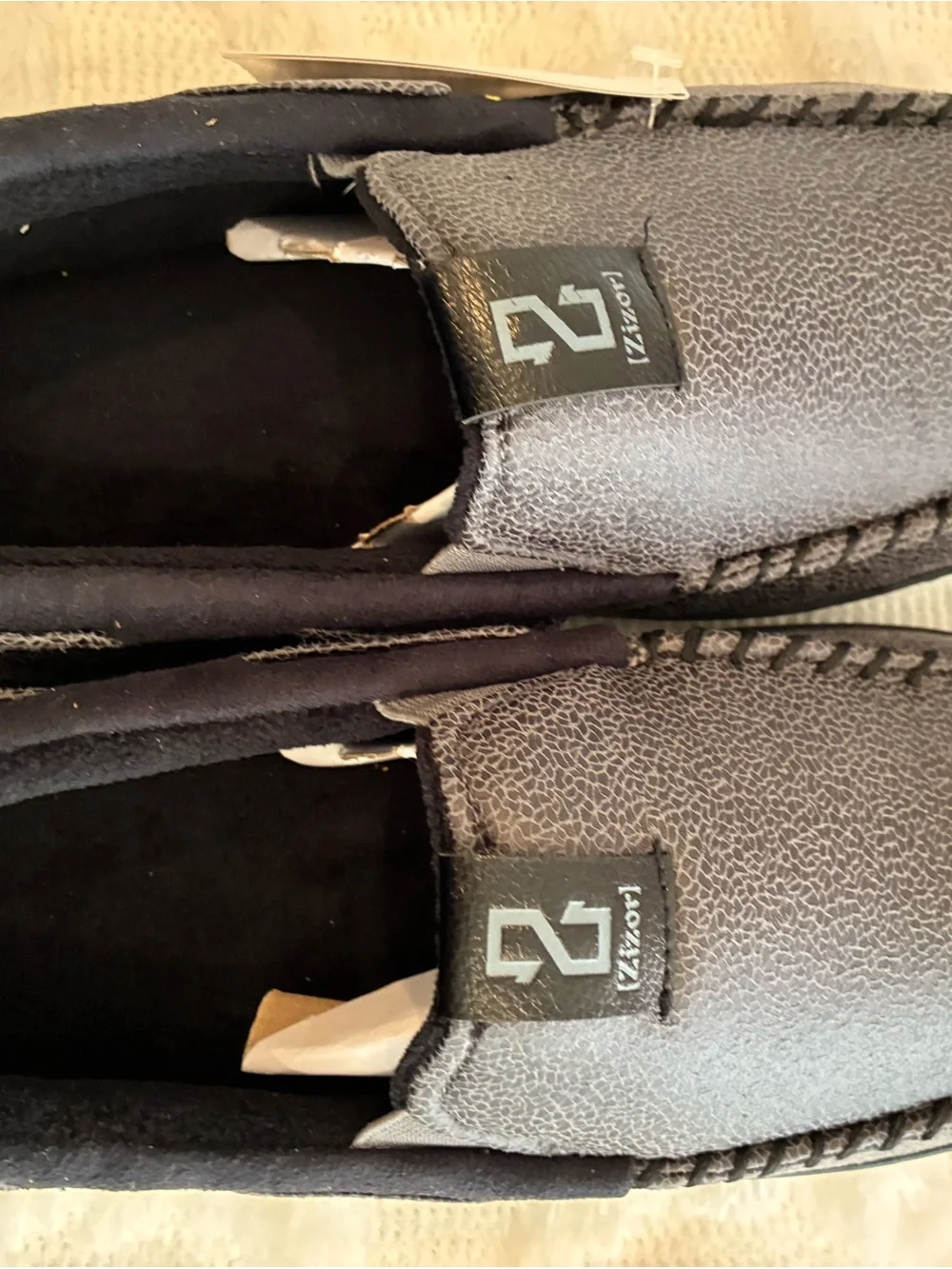 Men’s Gray Moccasin Slippers